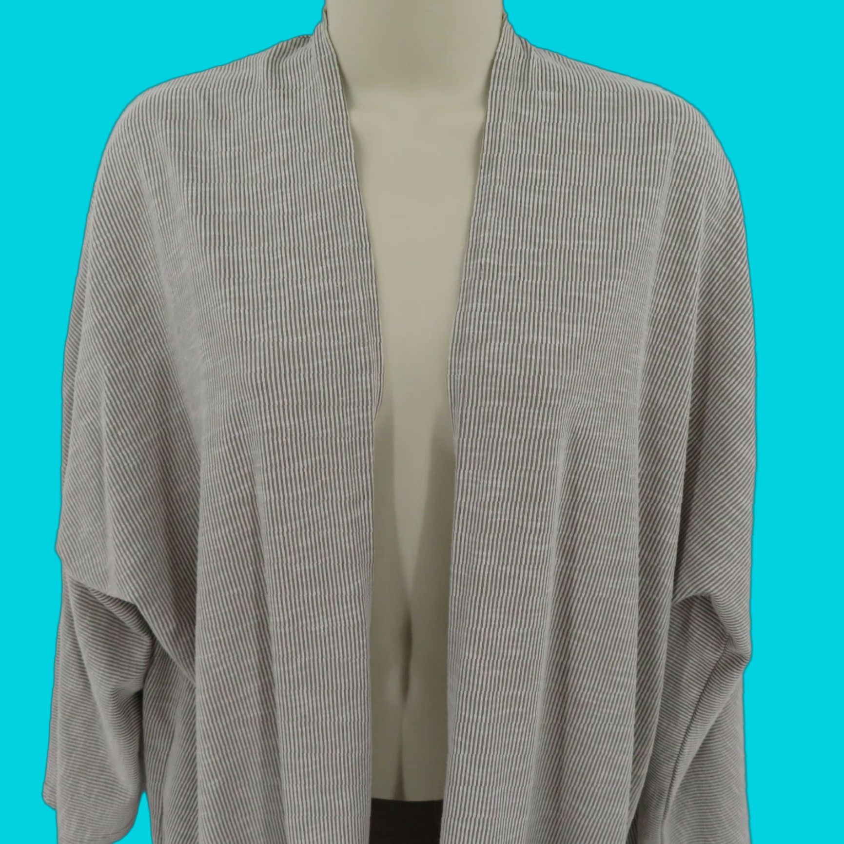 DONNI. Donni Cardigan Shirt Women's One Size OSFM Beige Ribbed Long Sleeve Open Front Pockets Size ONE SIZE - 1 Thumbnail