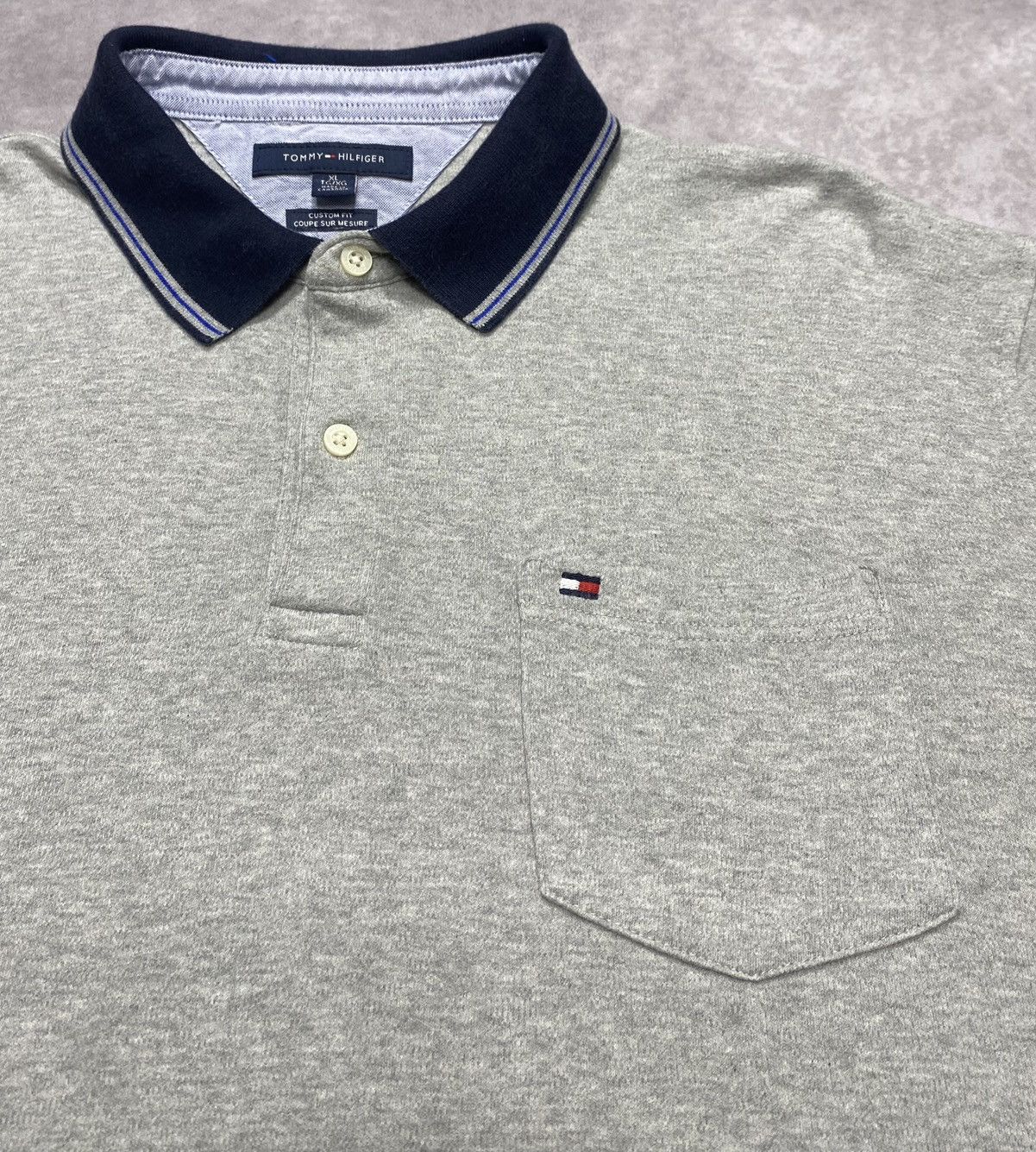 Tommy Hilfiger Vintage Tommy Hilfiger Heather Gray Wicking Polo Shirt Size US XL / EU 56 / 4 - 2 Thumbnail
