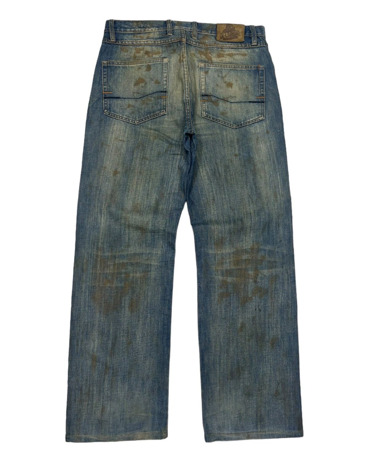 Xlarge RARE🔥X-LARGE MUD WASH ART BAGGY JEANS Size US 34 / EU 50 - 6 Thumbnail