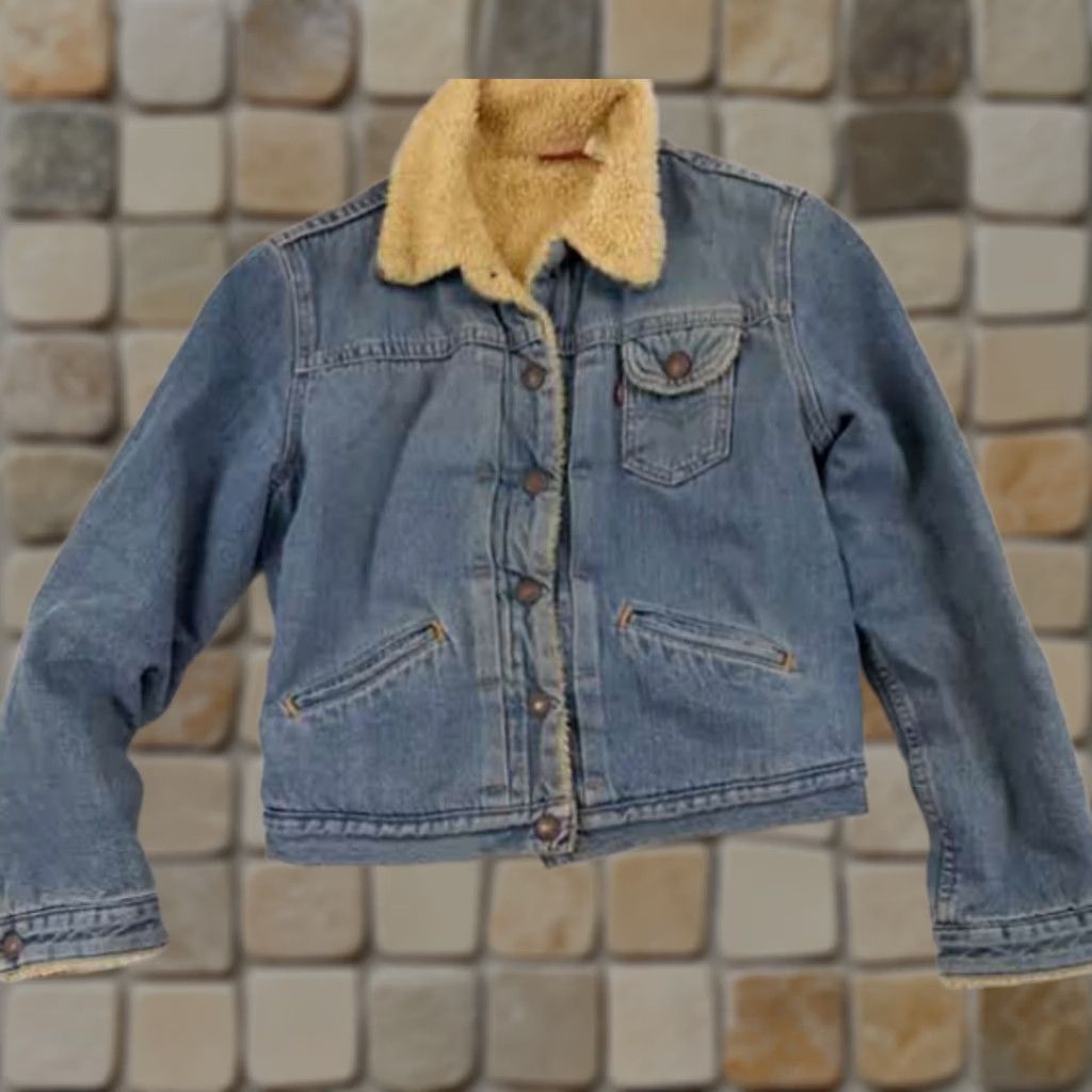 Vintage VINTAGE Levi’s Woman-Junior Medium Sherpa Lined Blue Jeans Jacket Shirt Jacket Women Juniors Bomber Western Outdoor Wear 80s Size 32" / US 10 / IT 46 - 1 Thumbnail