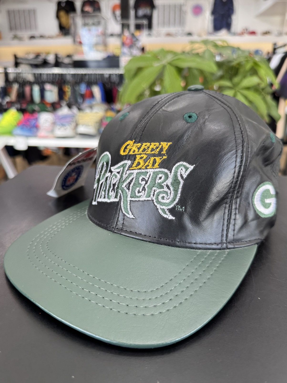 90s NFL Green Bay Packers Modern Tag Leather Snapback