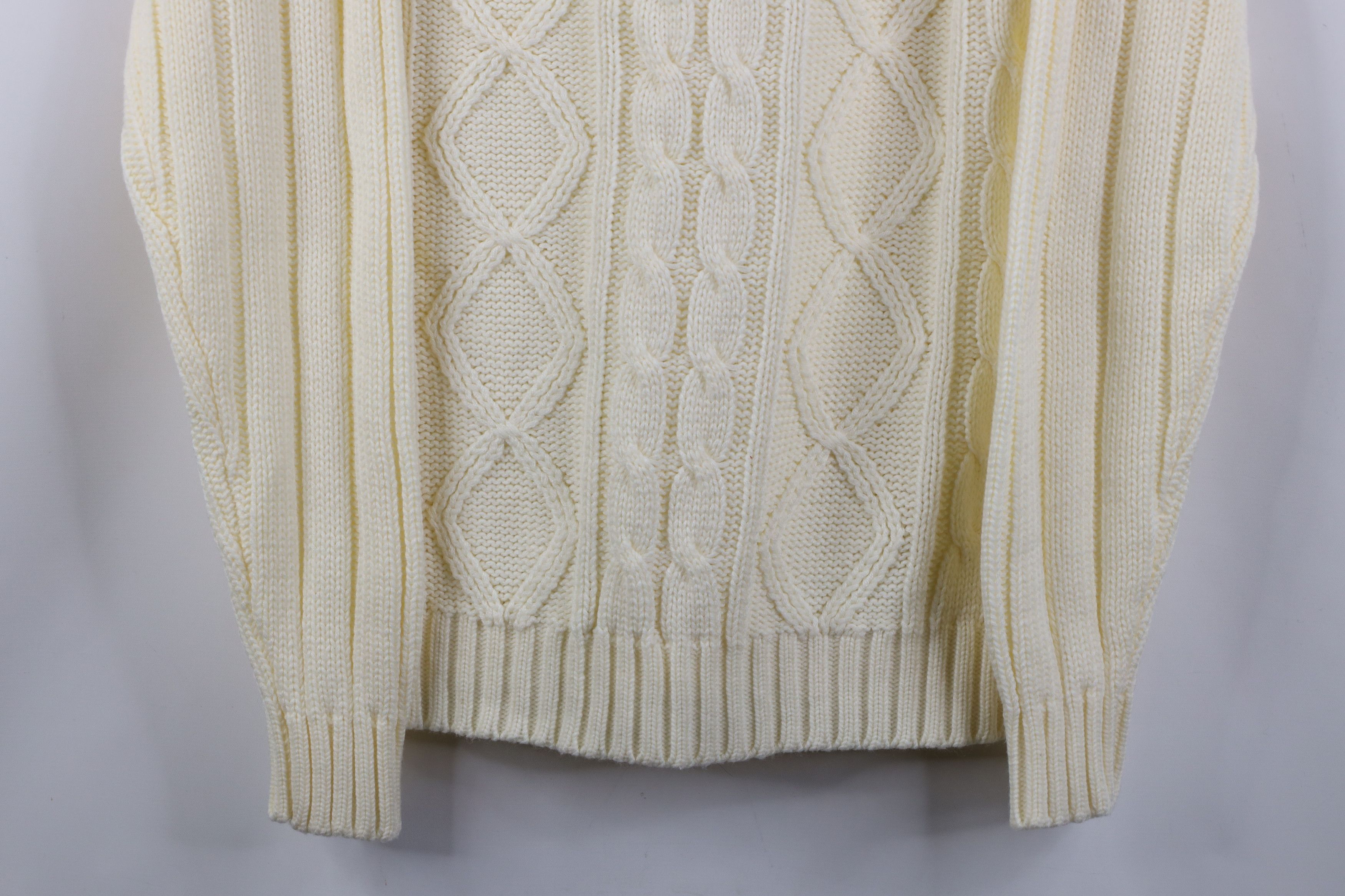 Vintage Vintage 70s Streetwear Cable Knit Fisherman Sweater Cream Size US XL / EU 56 / 4 - 3 Thumbnail