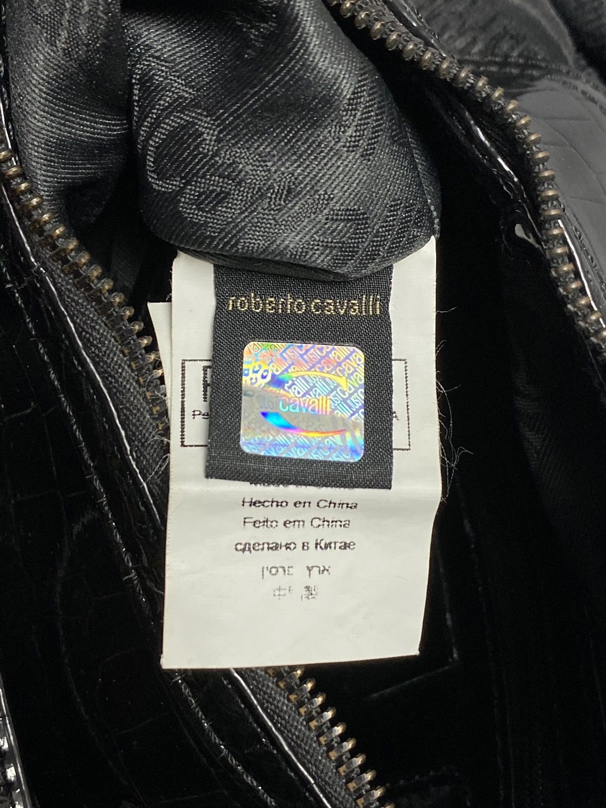 Just Cavalli Just Cavalli Shoulder Bag Black Monogram Leather trim Detail Size ONE SIZE - 17 Thumbnail