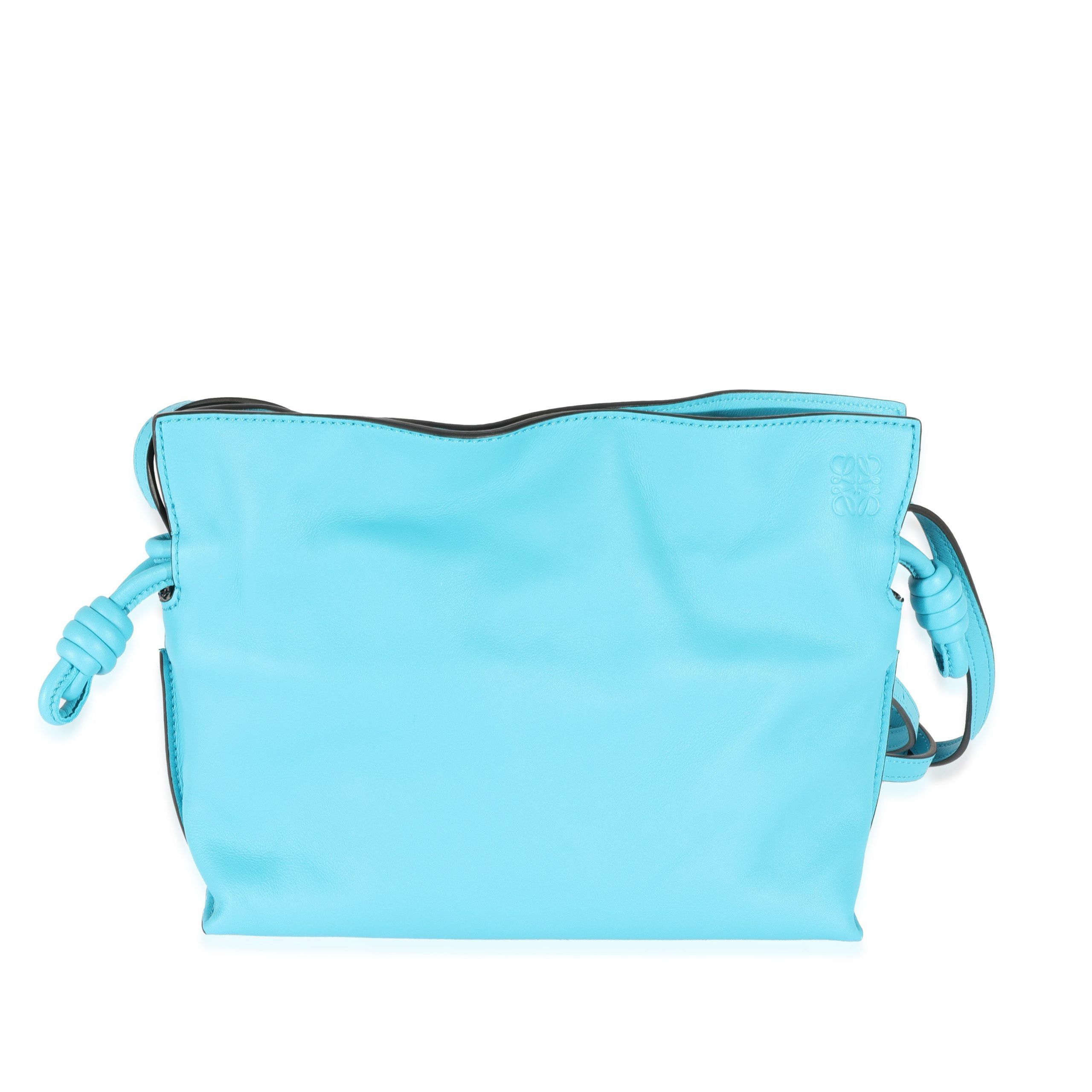 image of Loewe Blue Cyan Nappa Mini Flamenco Clutch, Women's