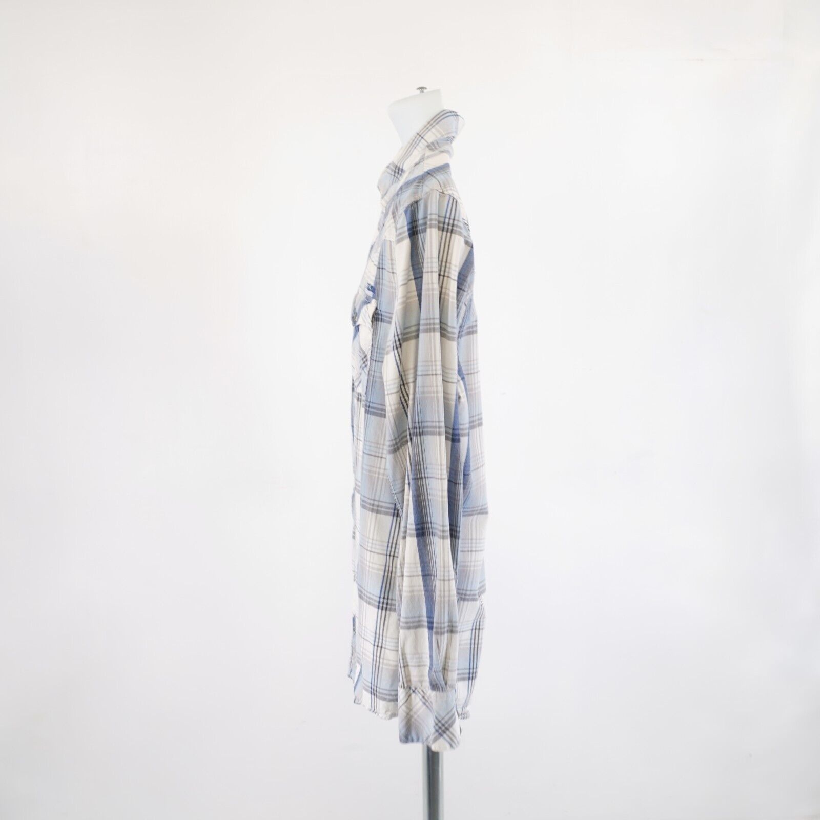 Other Bullhead Western Style Pearl Snap Large White Blue Plaid Col Size US L / EU 52-54 / 3 - 6 Thumbnail