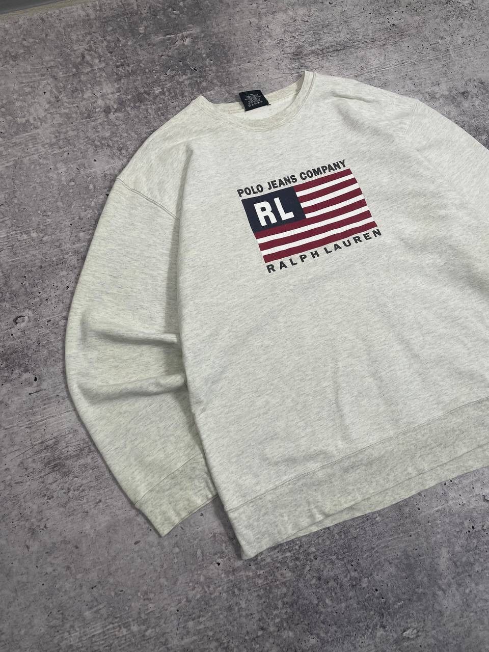 Polo Ralph Lauren Vintage Polo Jeans Company USA Flag Logo Sweatshirt Y2K Size US XL / EU 56 / 4 - 2 Thumbnail