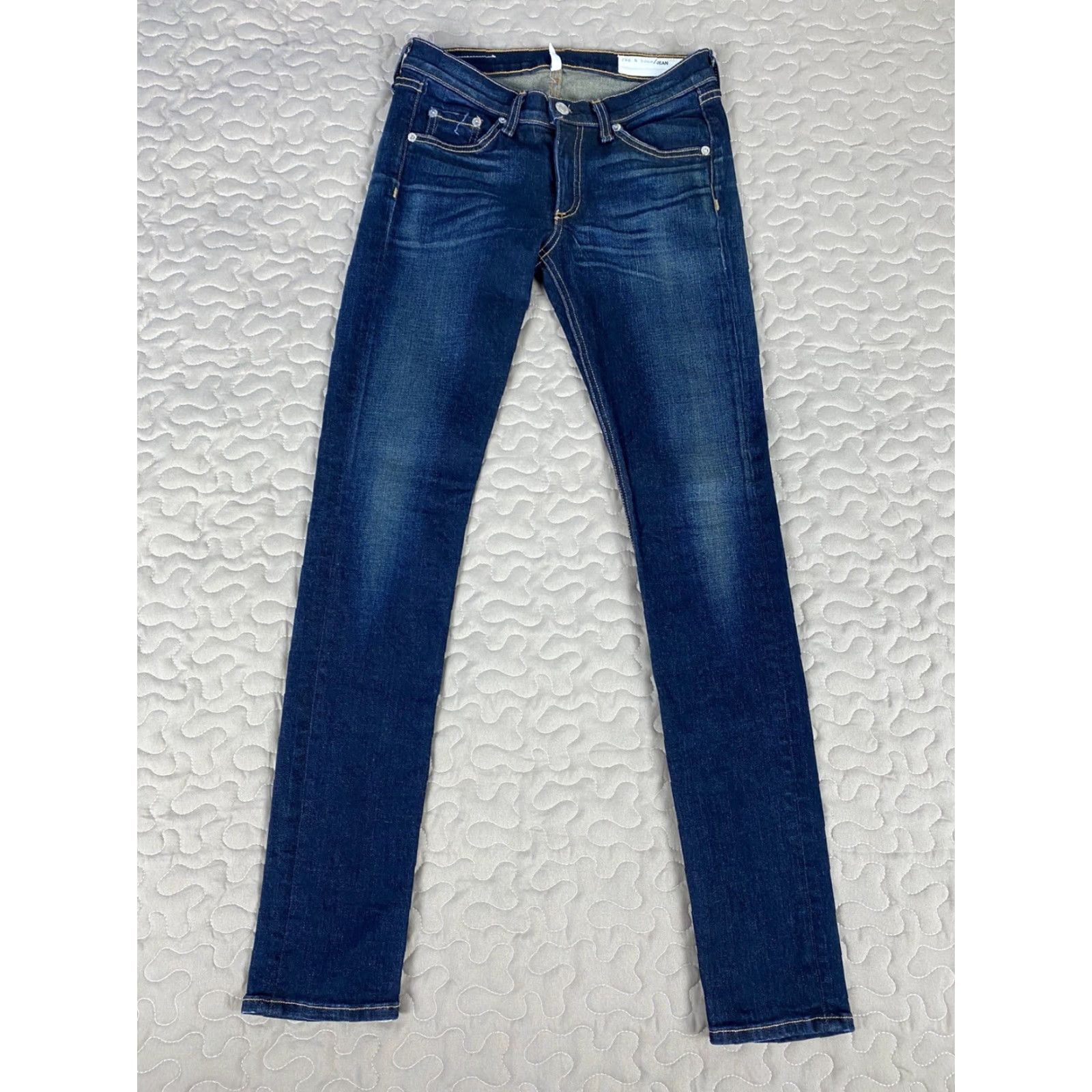 Denime VINTAGE Rag And Bone Skinny Womens Jeans Dark Wash Denim Sz 27 Blue Skinny 30in Inseam Womens Size 27" / US 4 / IT 40 - 3 Thumbnail