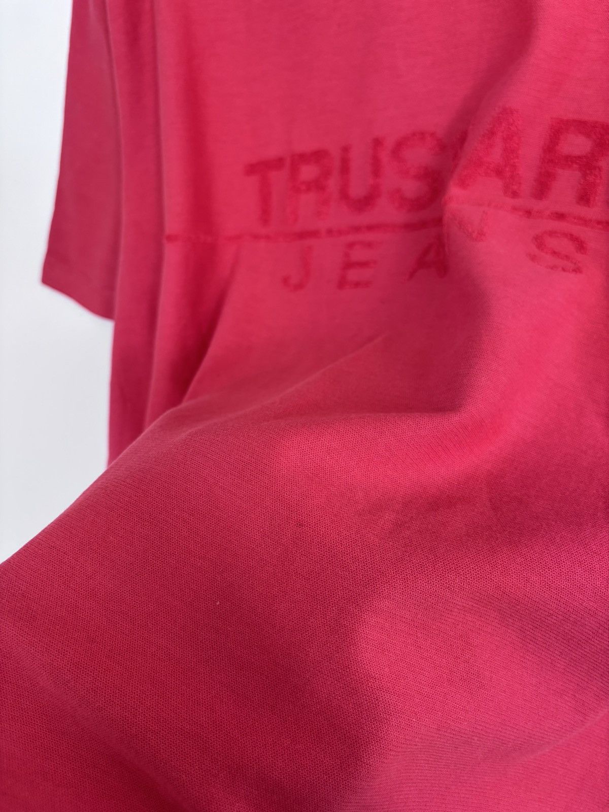 Trussardi Trussardi Jeans Men’s Red Big Plush Logo T-Shirt Tee Size US XL / EU 56 / 4 - 10 Thumbnail
