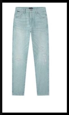 image of Tom Ford O1Loc1C0524 Dps001 Slim Fit Denim In Light Blue, Men's (Size 38)