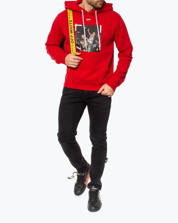 Off-White Red Pascal Skeleton Arrows Hoodie Size M / US 6-8 / IT 42-44 - 4 Thumbnail