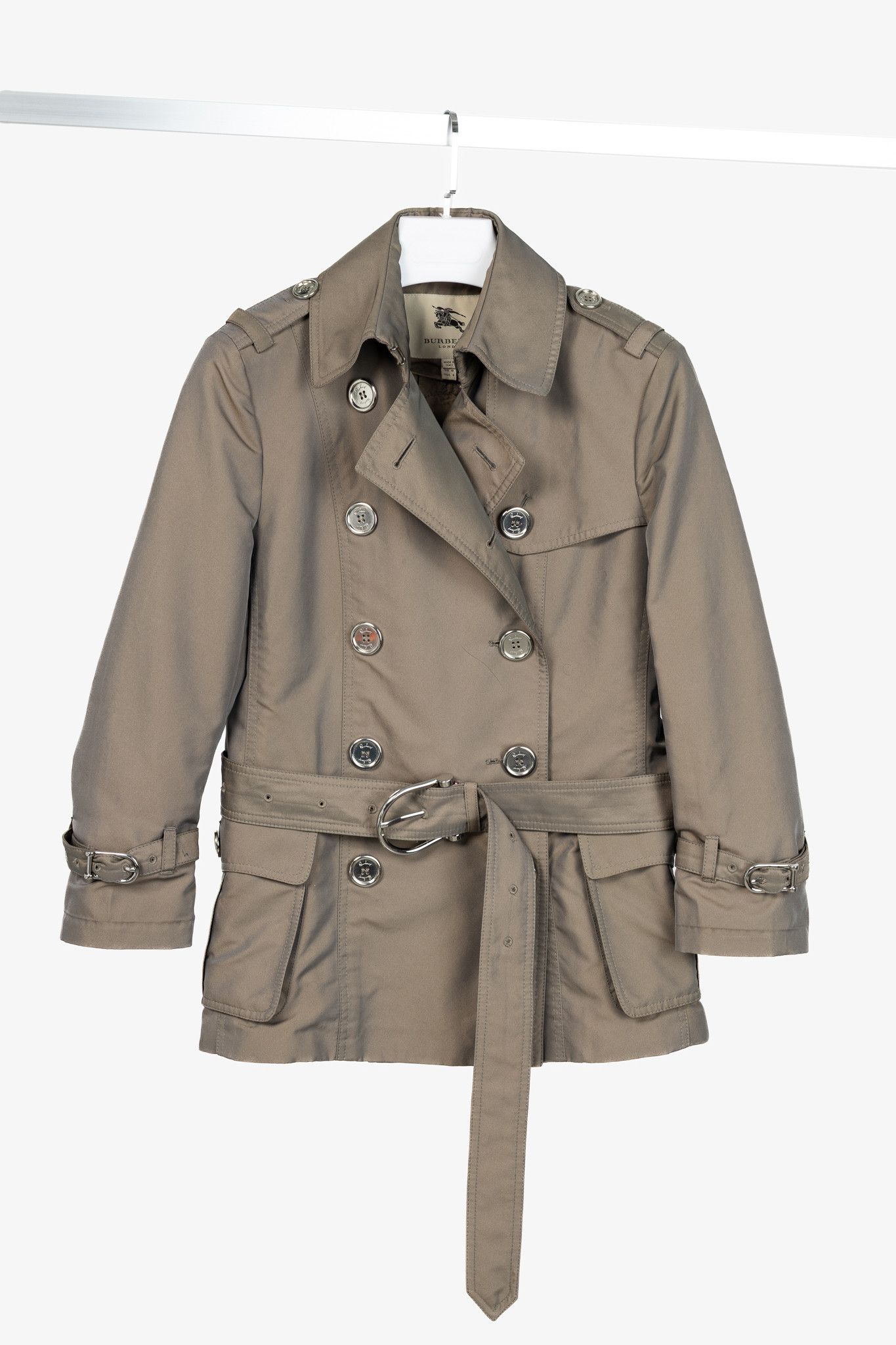 Burberry Burberry Taffeta Double-Breasted Belted Short Trench Jacket Size M / US 6-8 / IT 42-44 - 1 Thumbnail