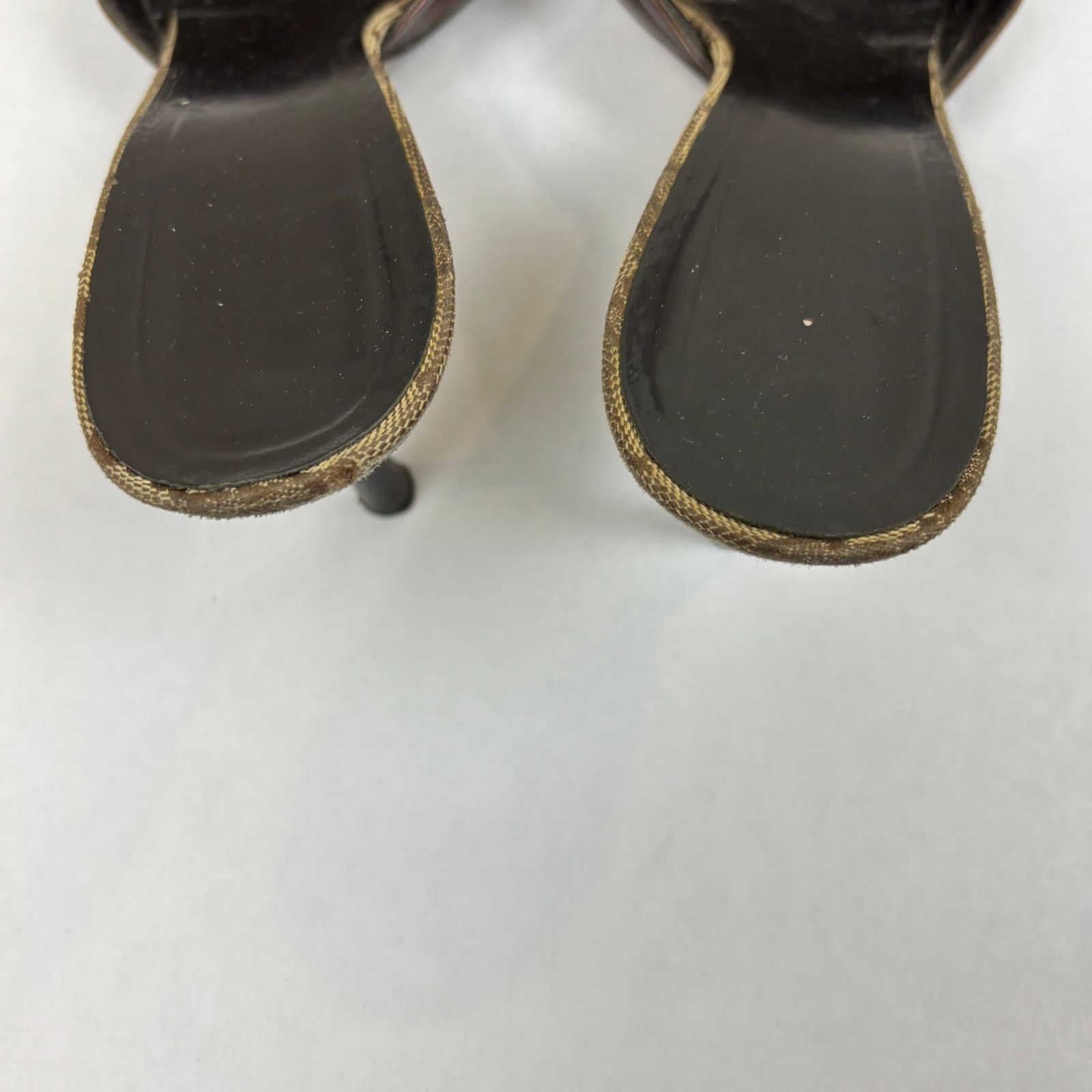 Gucci × Vintage VTG Gucci Monogram Cut Out Kitten Heels Mules Women's 8.5B Size US 8.5 / IT 38.5 - 12 Thumbnail