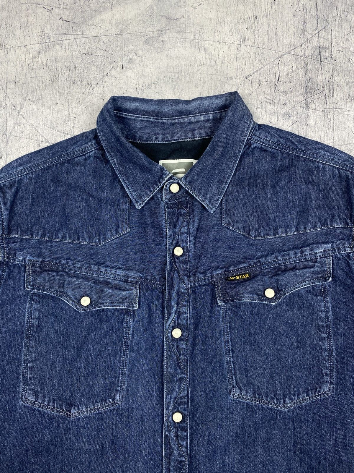 G-Star G-Star RAW Denim Western Shirt Blue Snap Button Tailor Shirt Size US XL / EU 56 / 4 - 5 Thumbnail