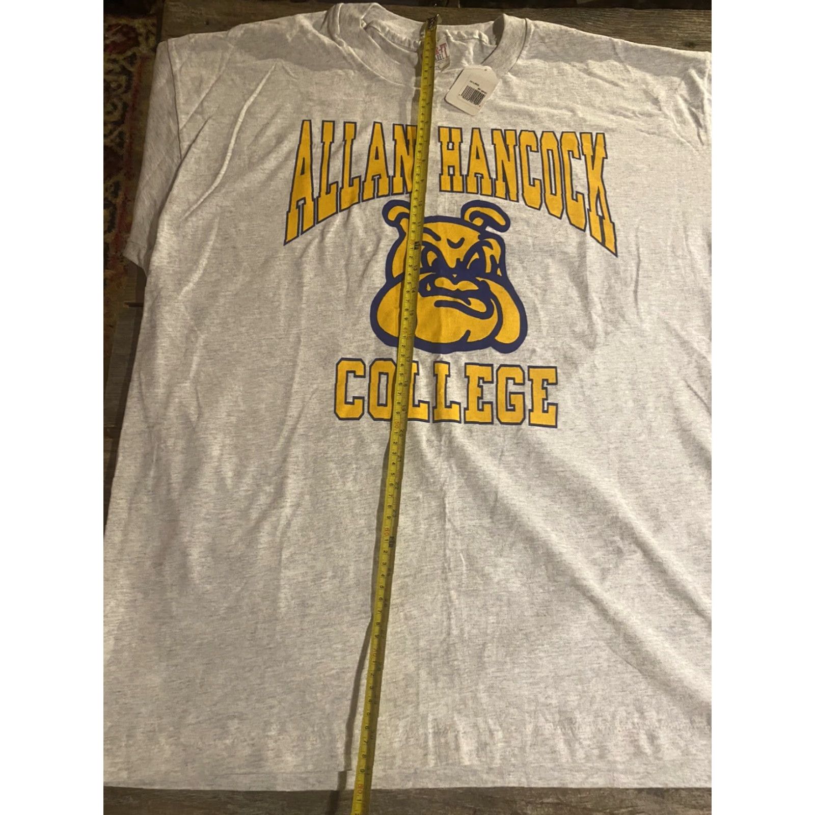 Vintage VINTAGE Wear-it Apparel Hankock College Shirt Gray 2XL Mens Crew Neck Short Sleeve Cotton California Solid Single Stitch NOS Shirt Mens Size US XXL / EU 58 / 5 - 5 Thumbnail