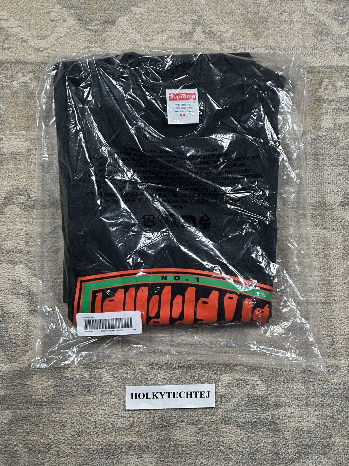 Supreme Supreme Pound Tee - Black - XXL - FW23 Size US XXL / EU 58 / 5 - 2 Thumbnail