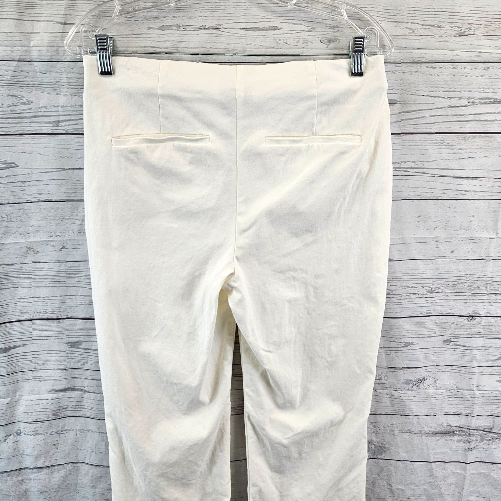 Vintage Chico's Womens Cropped Pants Sz 4 Ivory Pull On Mid Rise Rayon Blend Pants Men/Women? Size 27" / US 4 / IT 40 - 4 Thumbnail