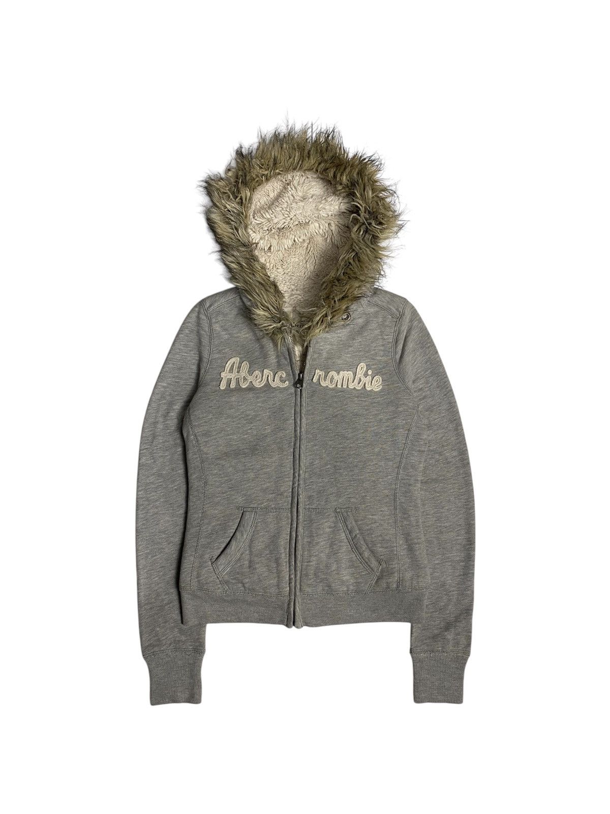 Abercrombie & Fitch ABERCROMBIE FAUXFUR ZIPPER HOODIE Size US XS / EU 42 / 0 - 1 Thumbnail