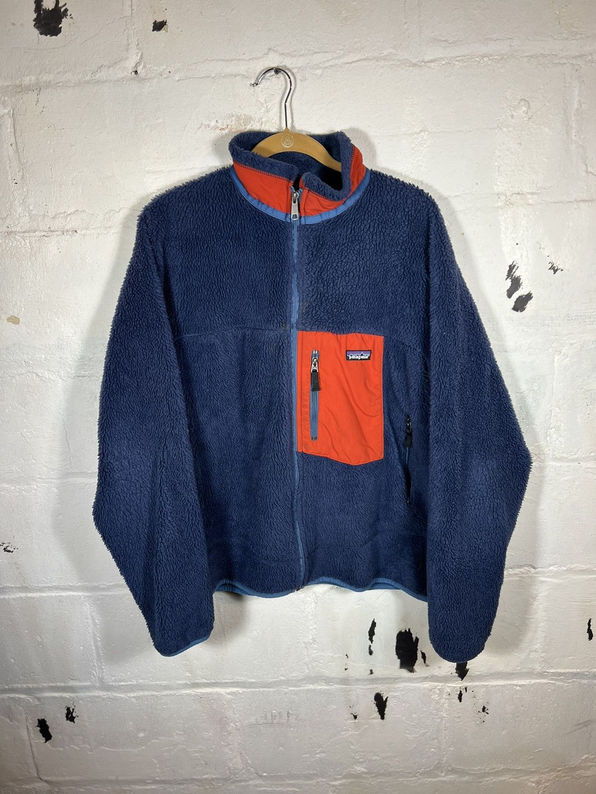 image of Patagonia Retro Deep Pile Fleece Jacket in Blue, Men's (Size Large)