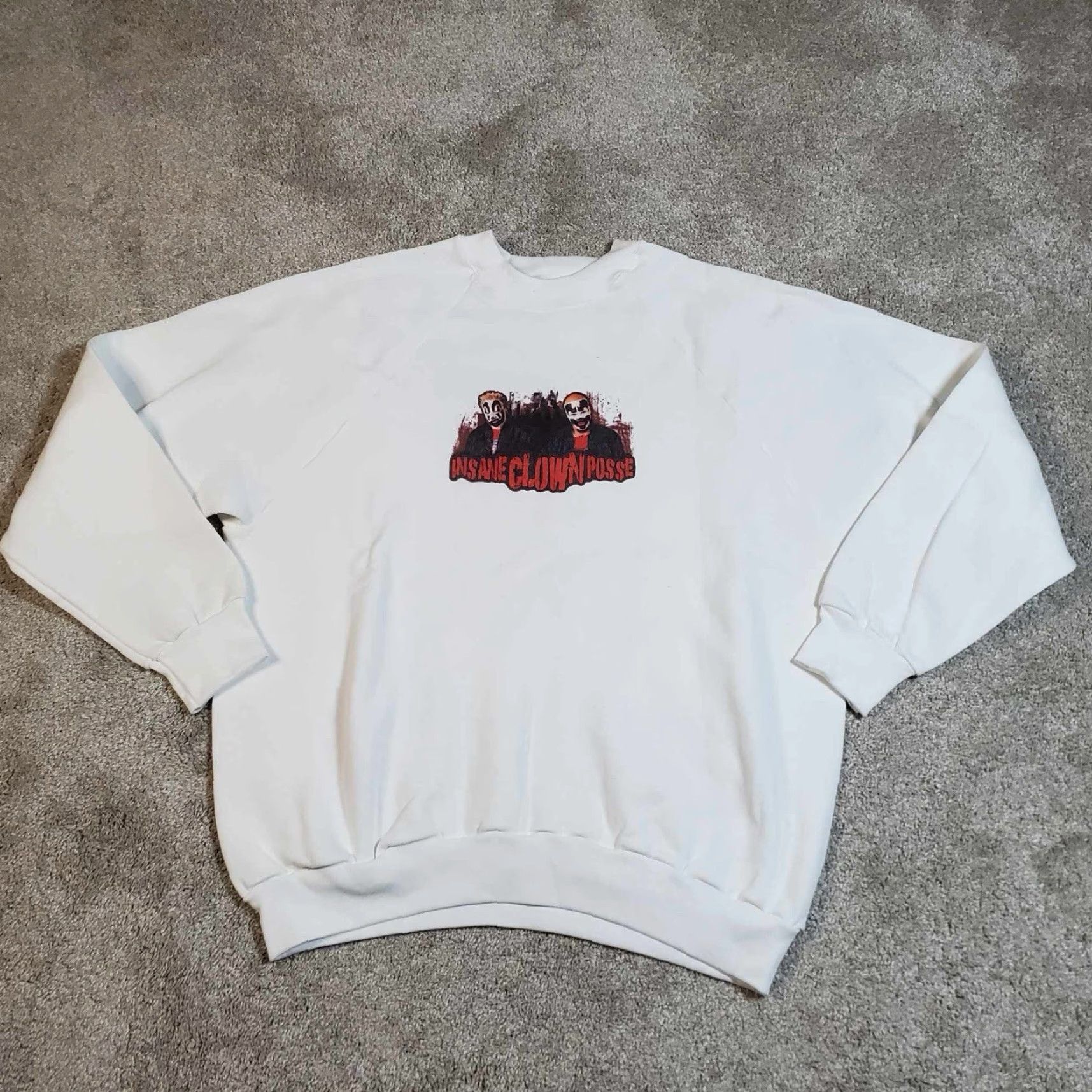 Fruit Of The Loom VINTAGE Fruit of the Loom ICP Crew Neck Sweater L White Unisex Adults Graphic 90s Juggalos Logo Knit Size US L / EU 52-54 / 3 - 3 Thumbnail
