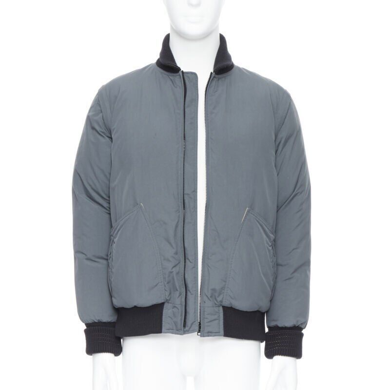 N.Hoolywood N HOOLYWOOD greey contrast yellow lined goose down padded bomber jacket S Size US S / EU 44-46 / 1 - 1 Thumbnail