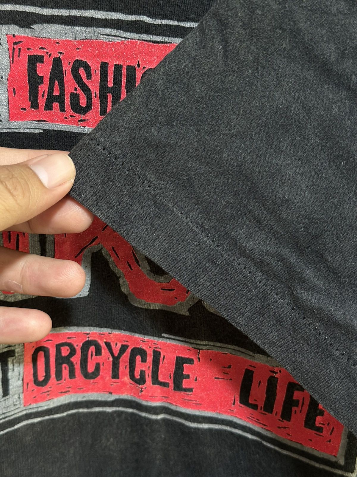 Fruit Of The Loom Thrashed Vintage Motorcycle Top Fashion Leader Nankai Faded Size US L / EU 52-54 / 3 - 6 Thumbnail