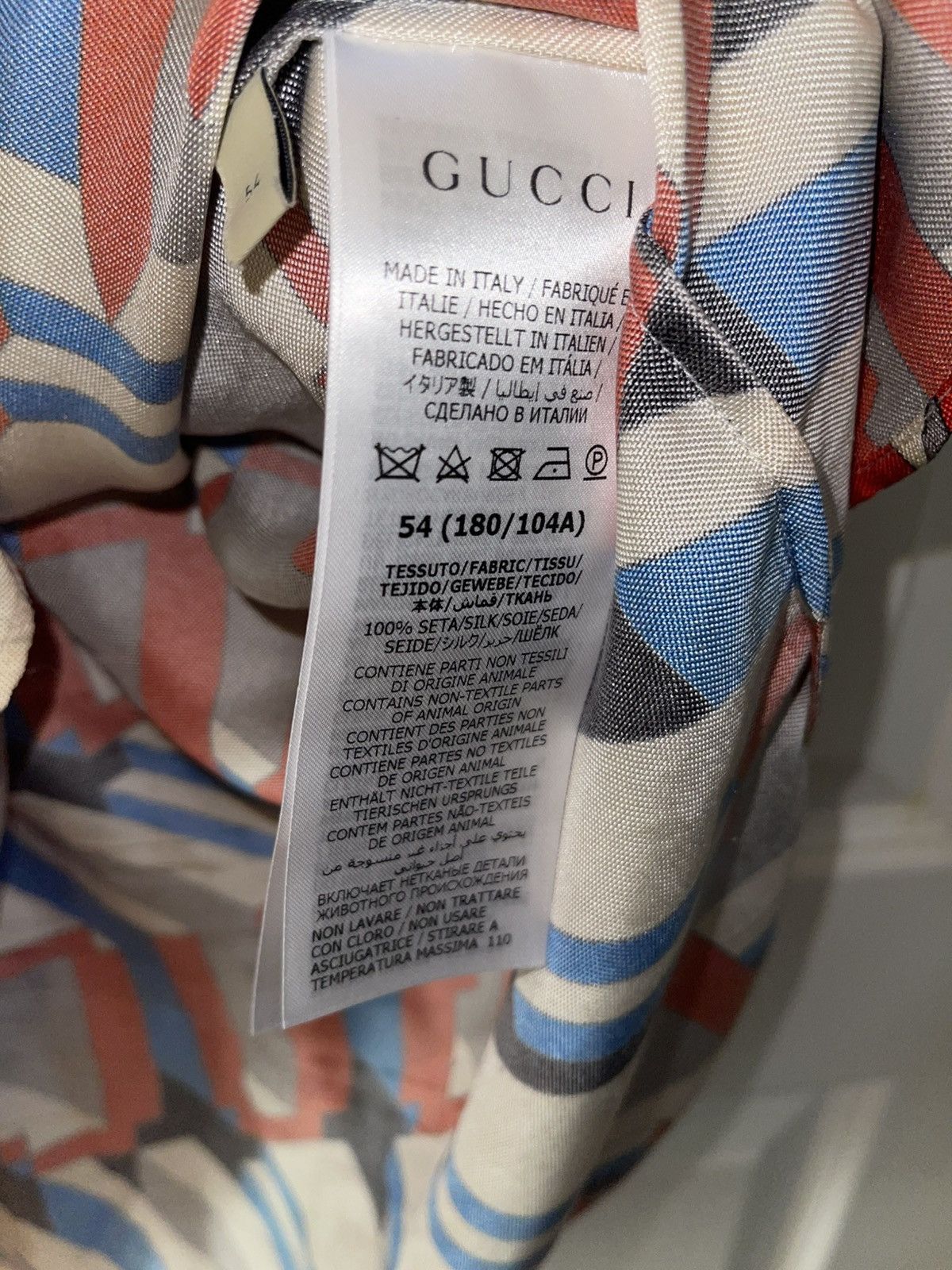 Gucci Brand-Pattern Relaxed-Fit Silk Shirt Size US XL / EU 56 / 4 - 4 Thumbnail
