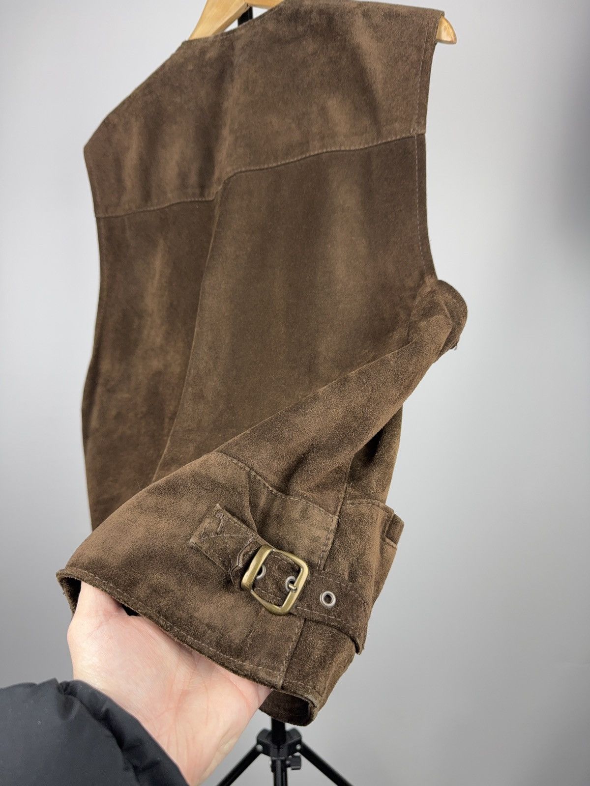 Leather Vintage 90s Cowboy Western USA Retro Suede Leather Vest Size US M / EU 48-50 / 2 - 18 Thumbnail