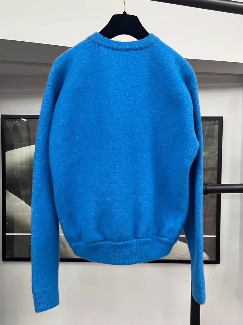 Chanel 22B blue round-neck knitted jacket