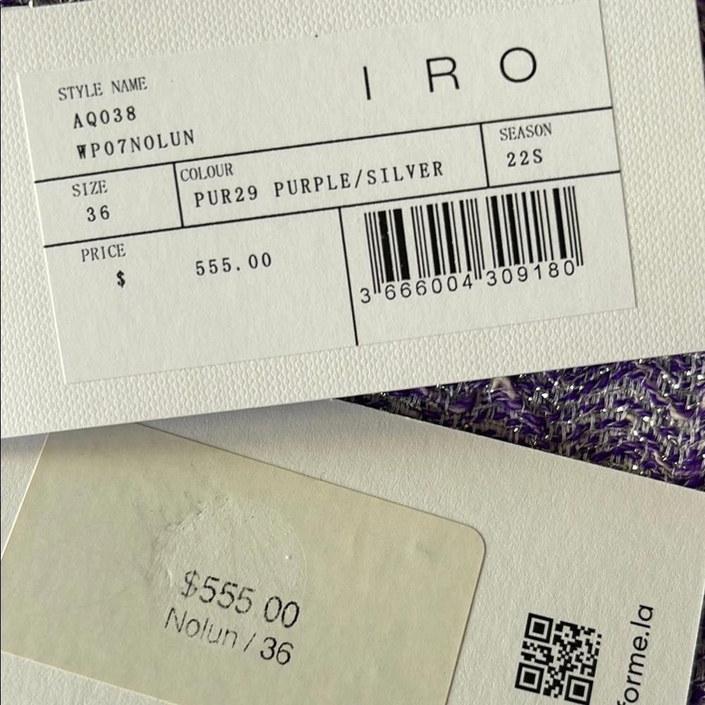 Iro IRO Paris Nolun Tweed Jacket Purple/Silver Size S/36 NWT Size S / US 4 / IT 40 - 11 Thumbnail