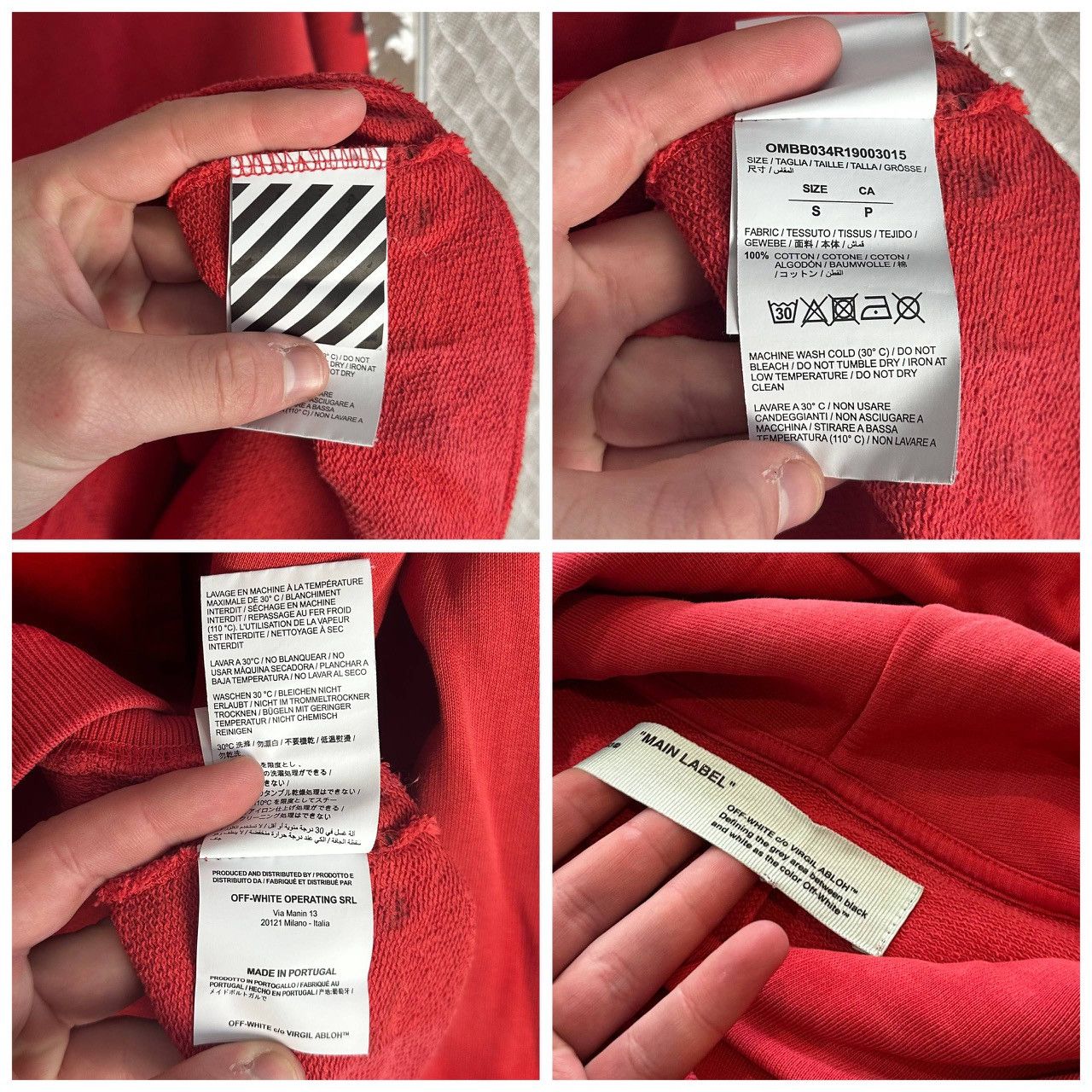 Off-White Off-White Red Spray Hoodie Virgil Abloh Portugal Size US M / EU 48-50 / 2 - 9 Thumbnail