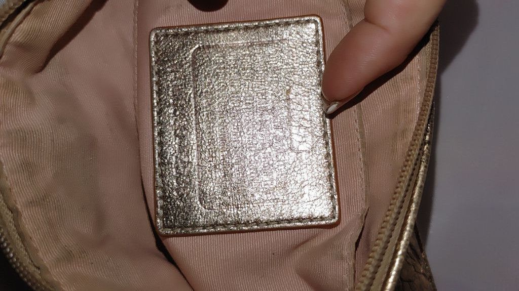 Coach Coach Metallic Gold Zippered Pouch M0869-42536 Size ONE SIZE - 7 Thumbnail