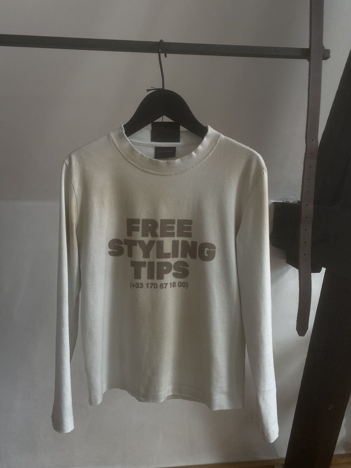Balenciaga Free Styling Tips Hotline Long Sleeve Tight T Shirt Grailed