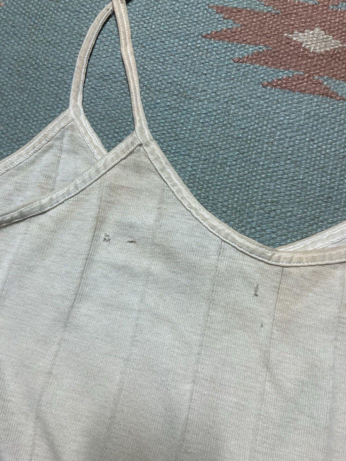 Vintage 50s women’s ribbed tank top slip shirt cotton soft large Size S / US 4 / IT 40 - 9 Thumbnail