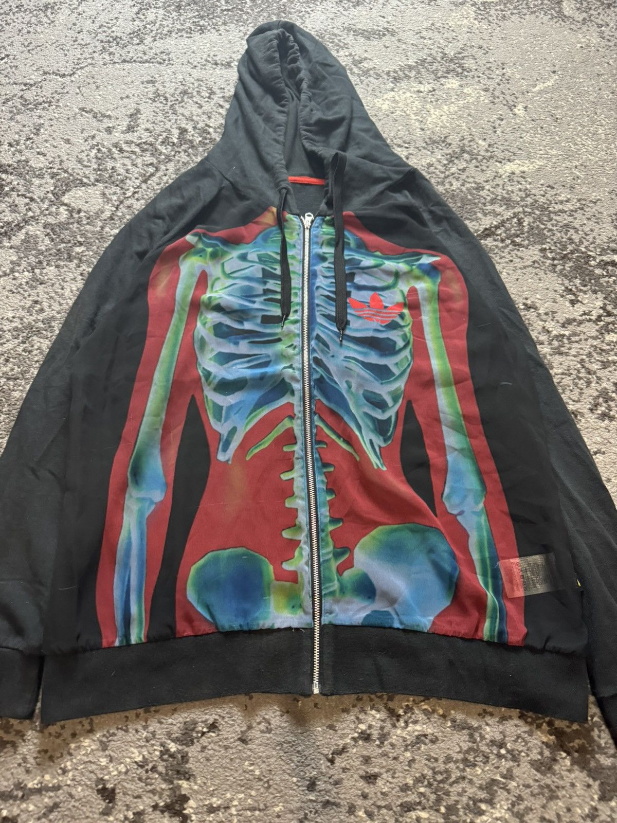 Adidas × Japanese Brand × Vintage Vintage Y2K Adidas X-Ray Skeleton Mesh Gaultier Style Hoodie Size US M / EU 48-50 / 2 - 9 Thumbnail