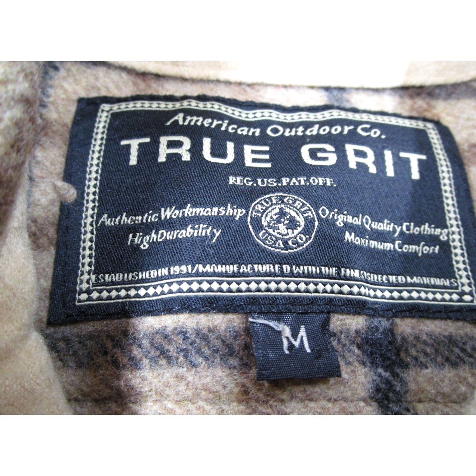Vintage VINTAGE True Grit Mens Bomber Jacket Casual Fall Winter Adult Medium Brown Wool Check 90s Western Pearl Snaps USA Size US M / EU 48-50 / 2 - 3 Thumbnail