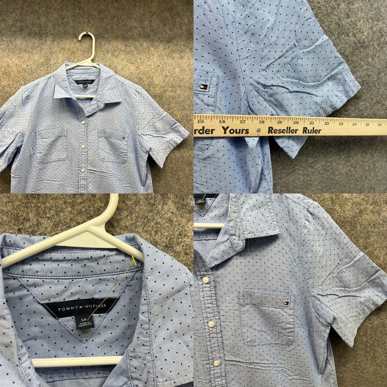 Tommy Hilfiger Tommy Hilfiger Shirt Women Small Button-Down Short Sleeve Blue Polka Dots Pattern Summer Casual Womens Size S / US 4 / IT 40 - 8 Thumbnail