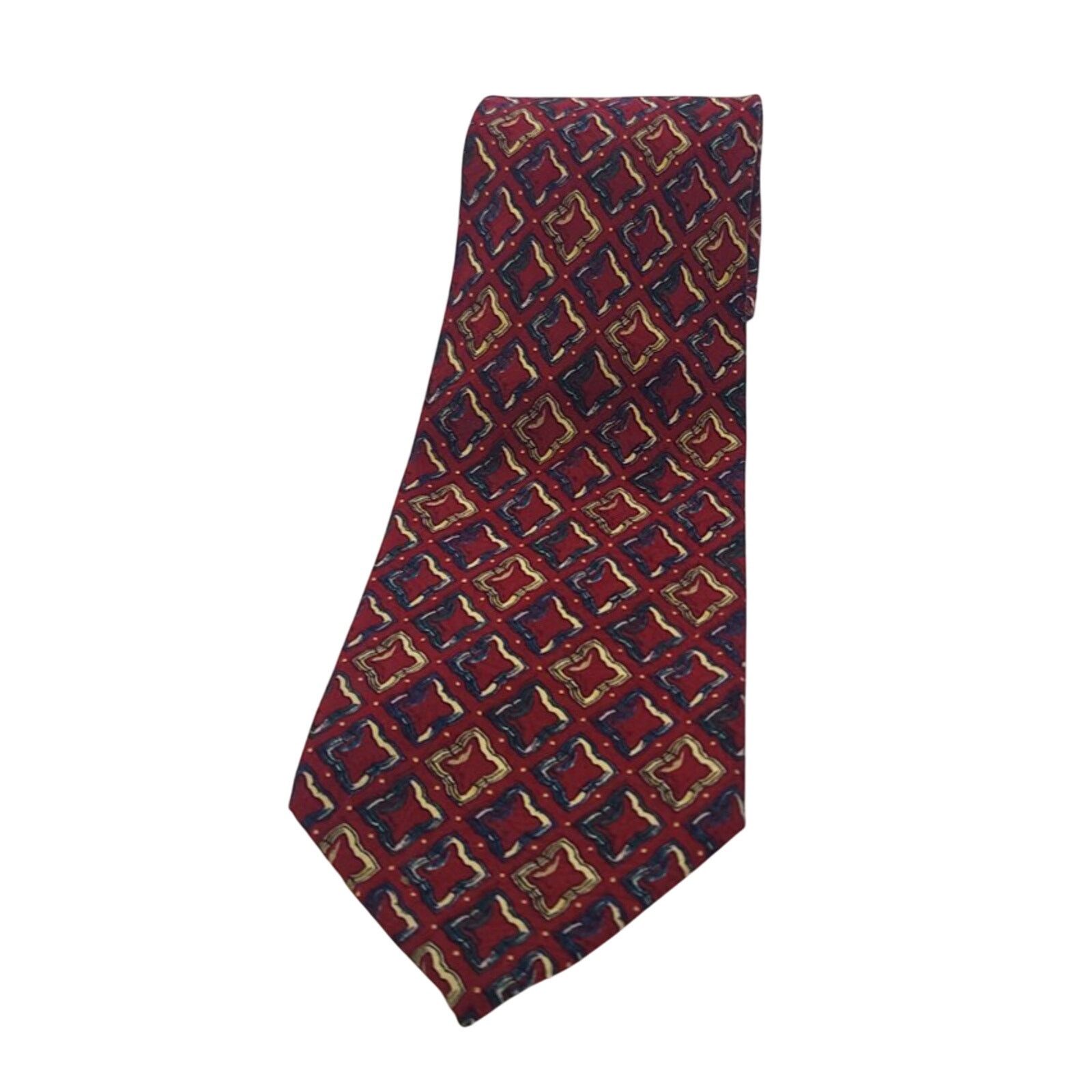Dior Vintage Christian Dior Designer Red 100% Silk Mens Tie Size ONE SIZE - 2 Thumbnail