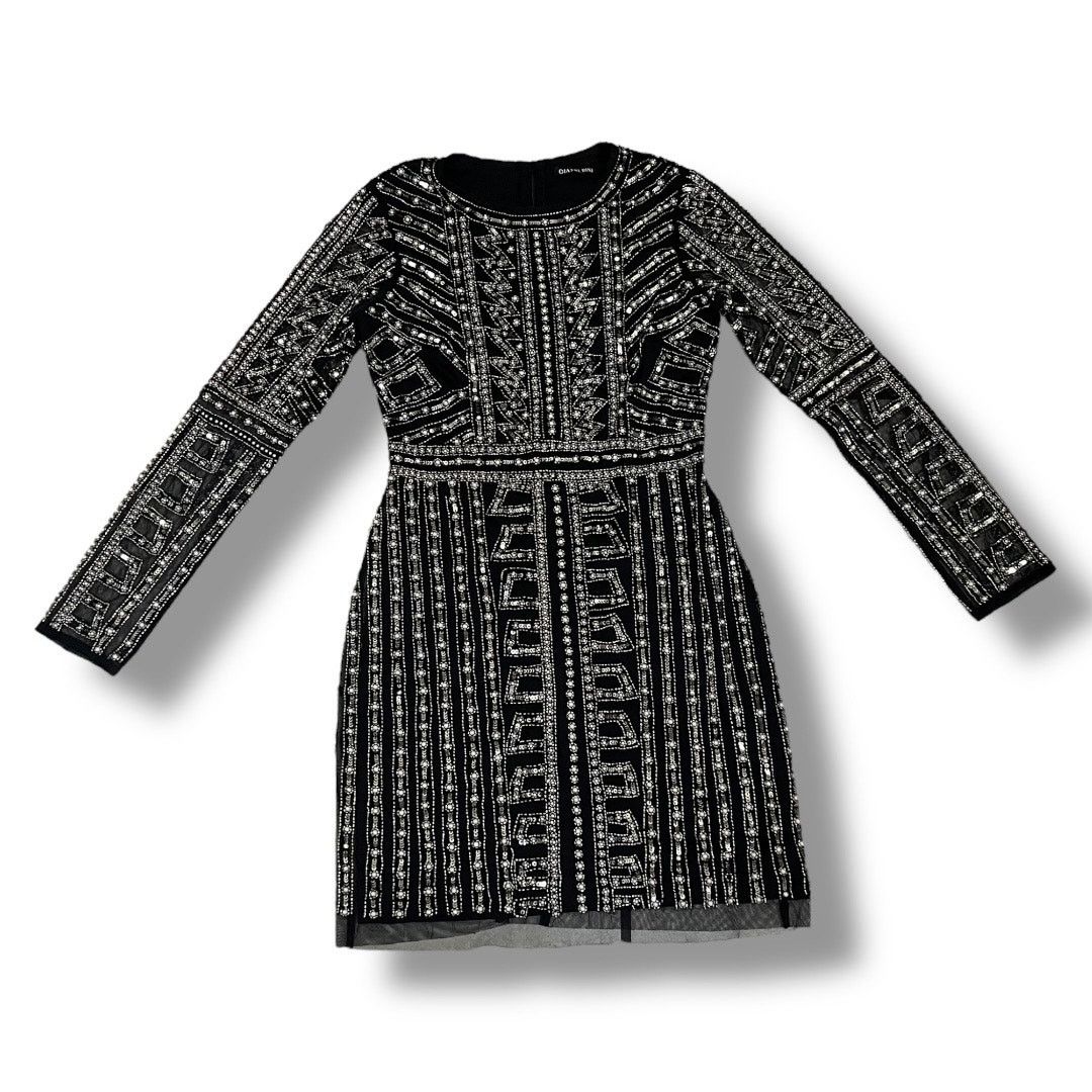Gianni Valentino Gianni Bini Black Dani Pearl Silver Sequin Dress Size XS / US 0-2 / IT 36-38 - 9 Thumbnail