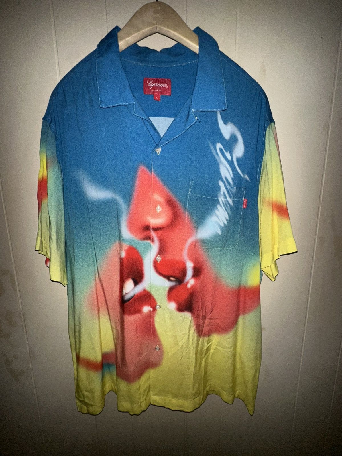 Supreme Supreme Blow Back Rayon Shirt Kiss Smoke Button Up | Grailed