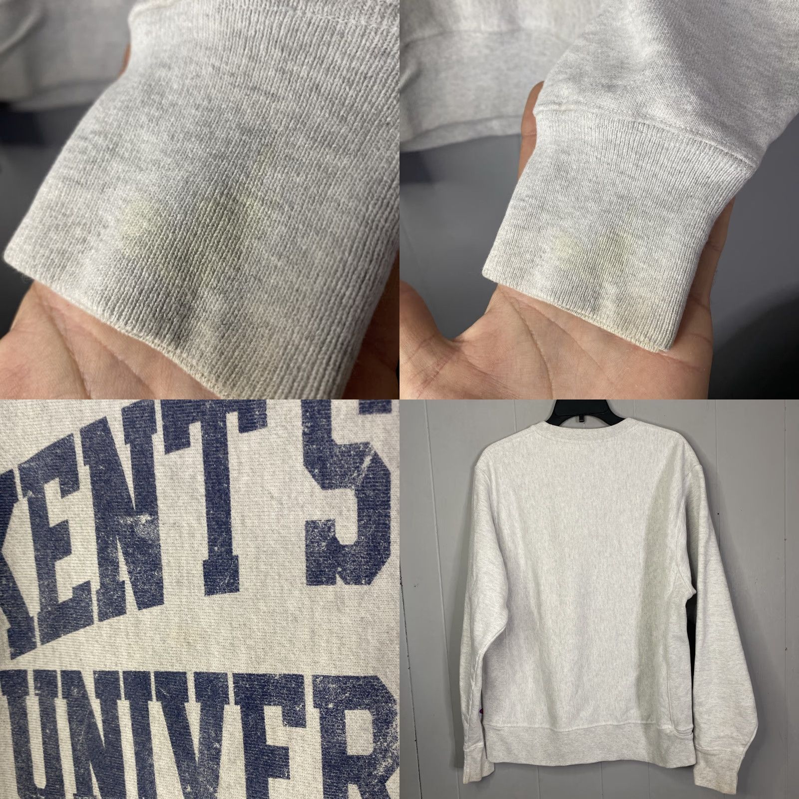 Champion VINTAGE Kent State Champion Reverse Weave Sweatshirt Grunge Gray Mens M Pullover Direction: Reversible / 22x2 Size US M / EU 48-50 / 2 - 8 Thumbnail