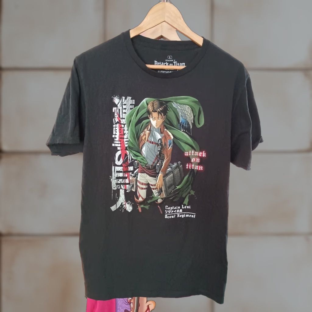 Ripple Junction VINTAGE Attack On Titan Anime T-shirt Ripple Junction Capt Levi Size L season 3 Mens Black Size US L / EU 52-54 / 3 - 1 Thumbnail