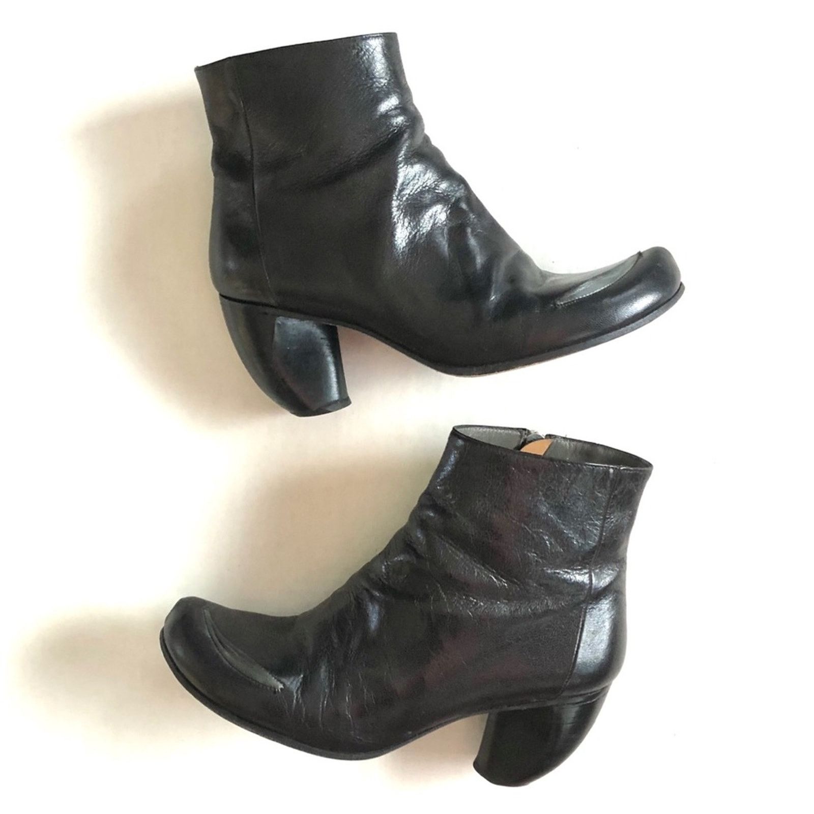 Other Tracey Neuls Black Leather Ankle Booties Dark Academia Size US 7.5 / IT 37.5 - 2 Thumbnail