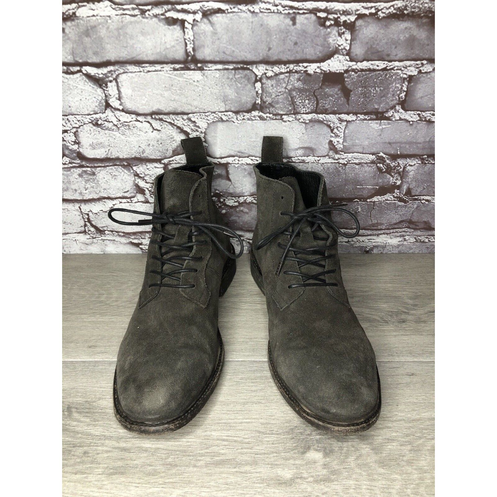 Allsaints All Saints Gray Suede Leather Lace Up Desert Chukka Boots Me Size US 9 / EU 42 - 17 Thumbnail