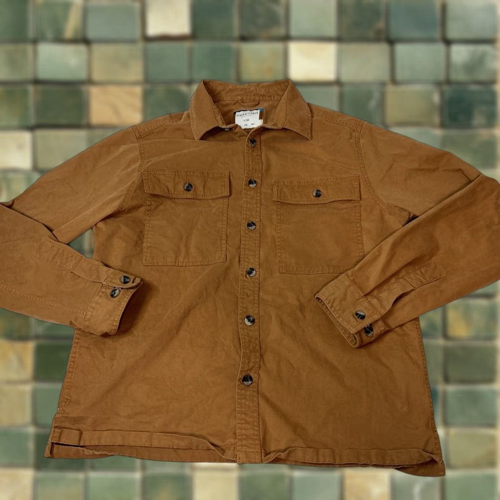 Denime Denim & Flowers Men Button-Up Shirt Long Sleeve Burned Orange L Orange Flower Denim L Mens Size US L / EU 52-54 / 3 - 1 Thumbnail