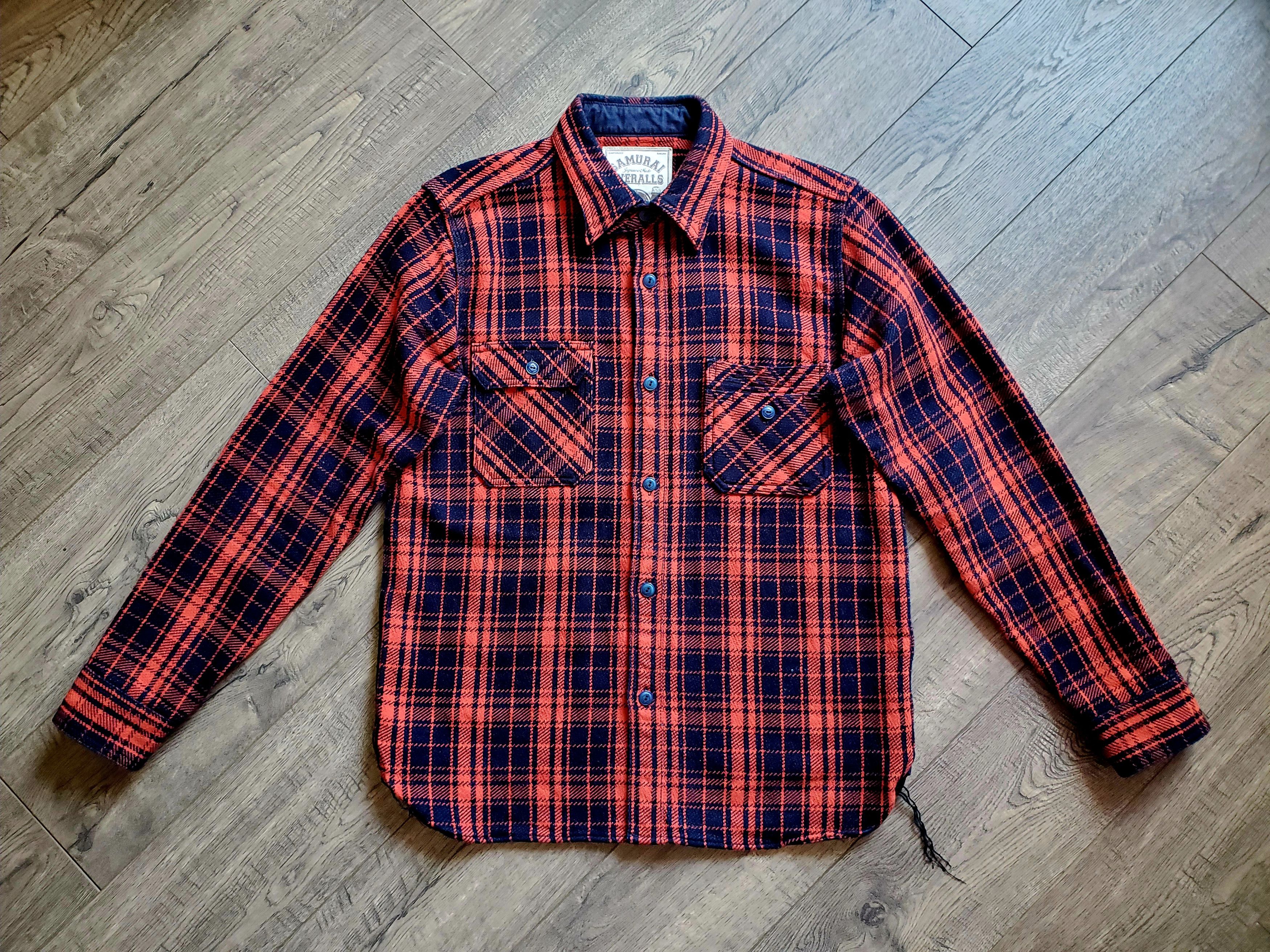 Samurai Jeans SIN16-01 Rope Dyed Indigo & Vermillion Flannel Size US L / EU 52-54 / 3 - 2 Thumbnail