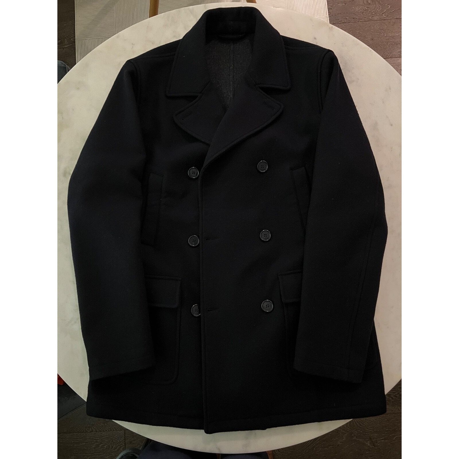 Mandelli $3900 Mandelli Bergdorf Goodman Navy Wool Peacoat IT54 NEW Size US XL / EU 56 / 4 - 1 Thumbnail