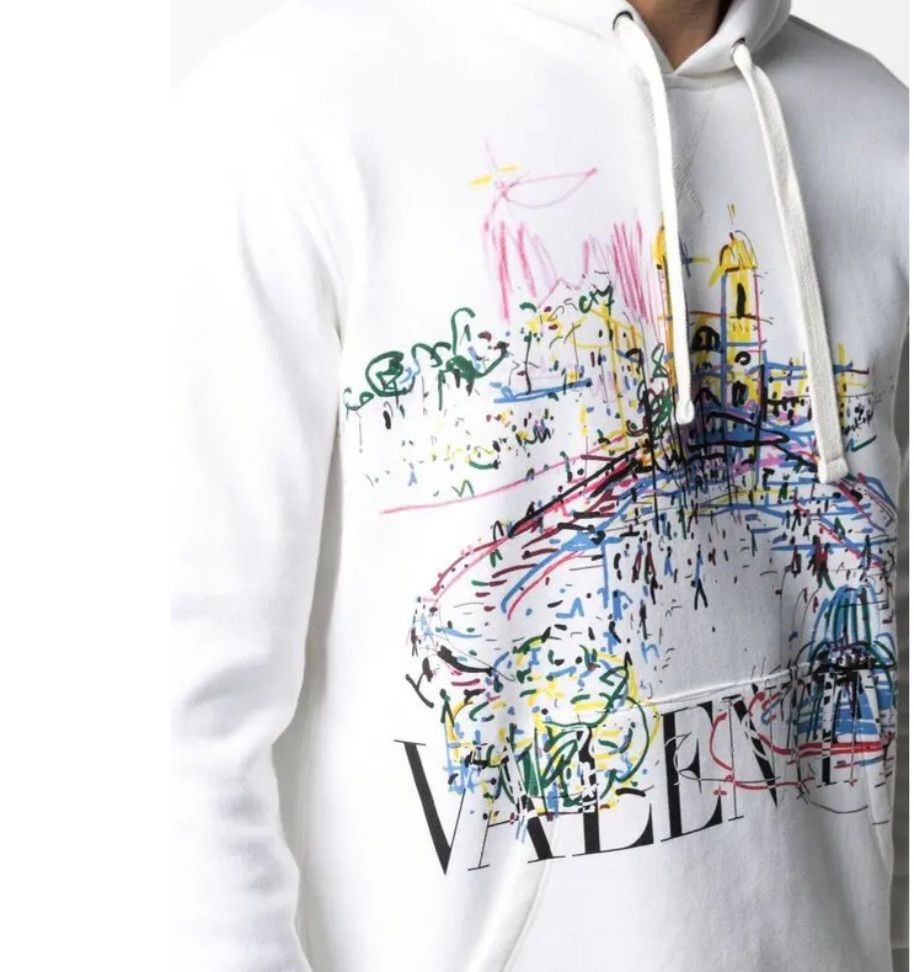 Valentino Valentino White Roman Sketches Hoodie XL Size US XL / EU 56 / 4 - 4 Thumbnail