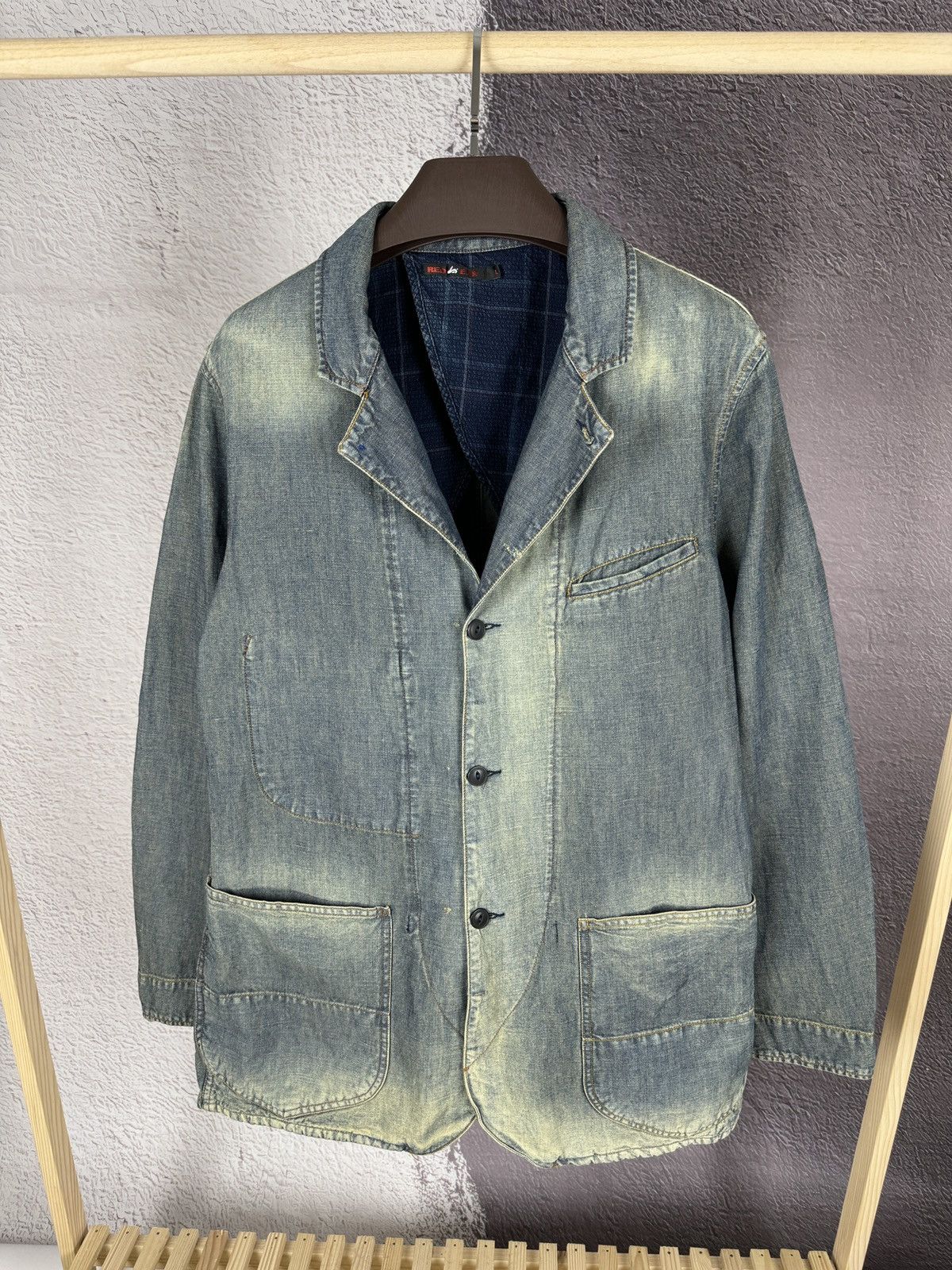 Red Ear by Paul Smith blue faded denim work jacket blazer