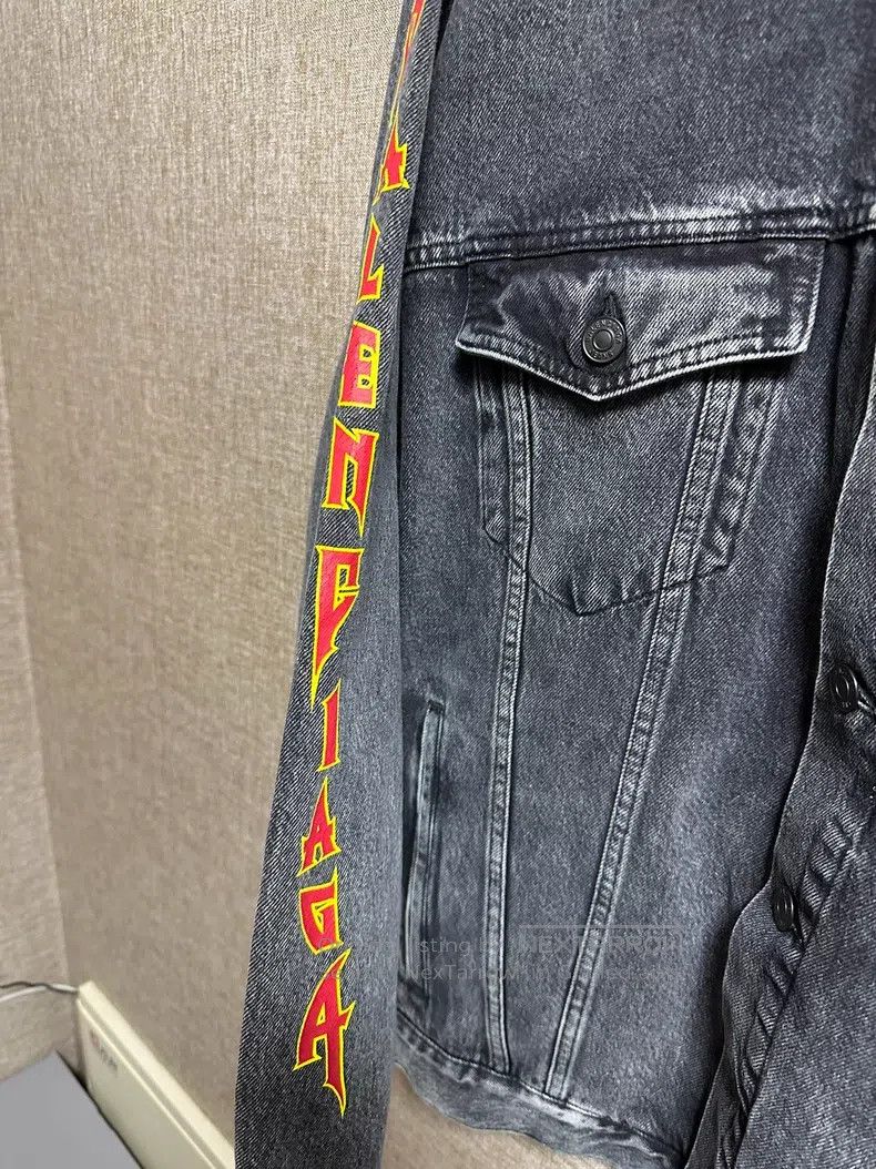 Balenciaga Balenciaga Rock Band Lightning Logo Denim Jacket Size US S / EU 44-46 / 1 - 5 Thumbnail