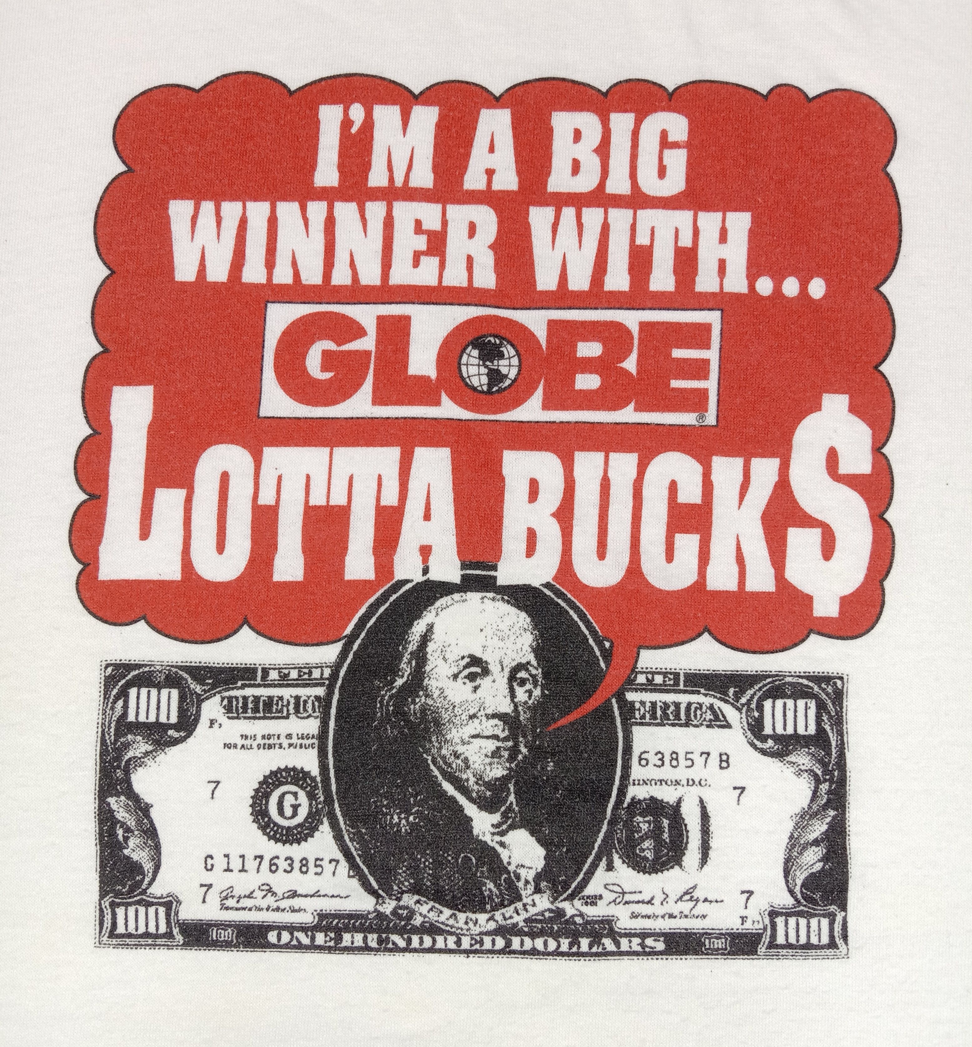 Vintage Vintage Watson's "I Am A Big Winner Globe Lotta Bucks" Tee Size US XL / EU 56 / 4 - 2 Thumbnail
